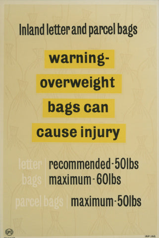 Warning! Overweight bags can cause injury