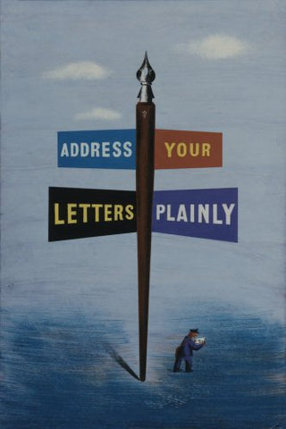 Poster artwork for a correct addressing campaign, by A. Smith